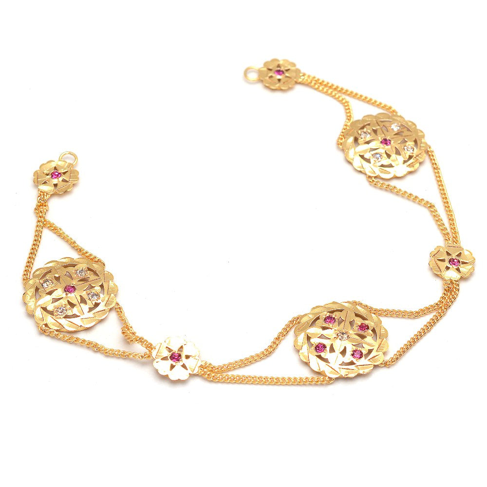 Gold-Plated American Diamond-Studded Matha Patti