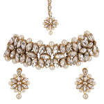 Load image into Gallery viewer, Antique Kundan &amp; Pearl Work Choker With Tika For Women
