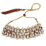Load image into Gallery viewer, Antique Kundan &amp; Pearl Work Choker With Tika For Women
