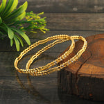 Load image into Gallery viewer, Set of 2 Gold-Plated Net &amp; Etching Textured Bangles
