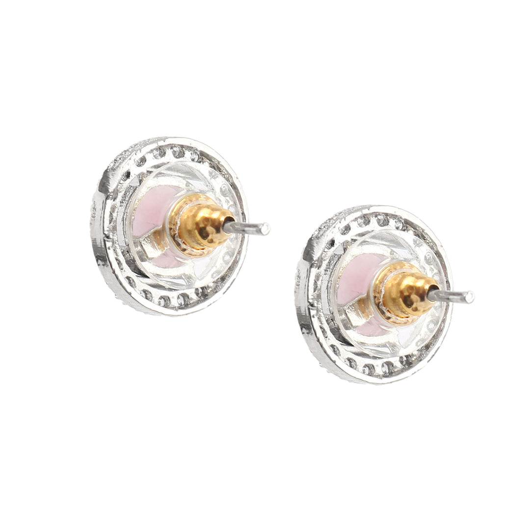 Silver Plated American Diamond and Cubic Zirconia Studded Round Tops