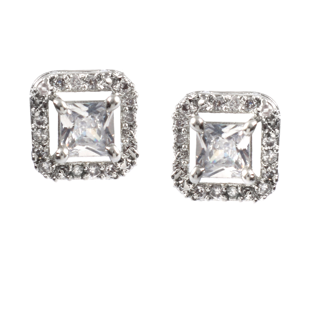 White Silver Plated Square Tops For Women