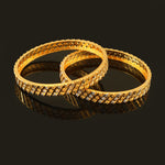 Load image into Gallery viewer, Set Of 2 Gold-Plated &amp; Silver-Plated Intricate Design Bangles
