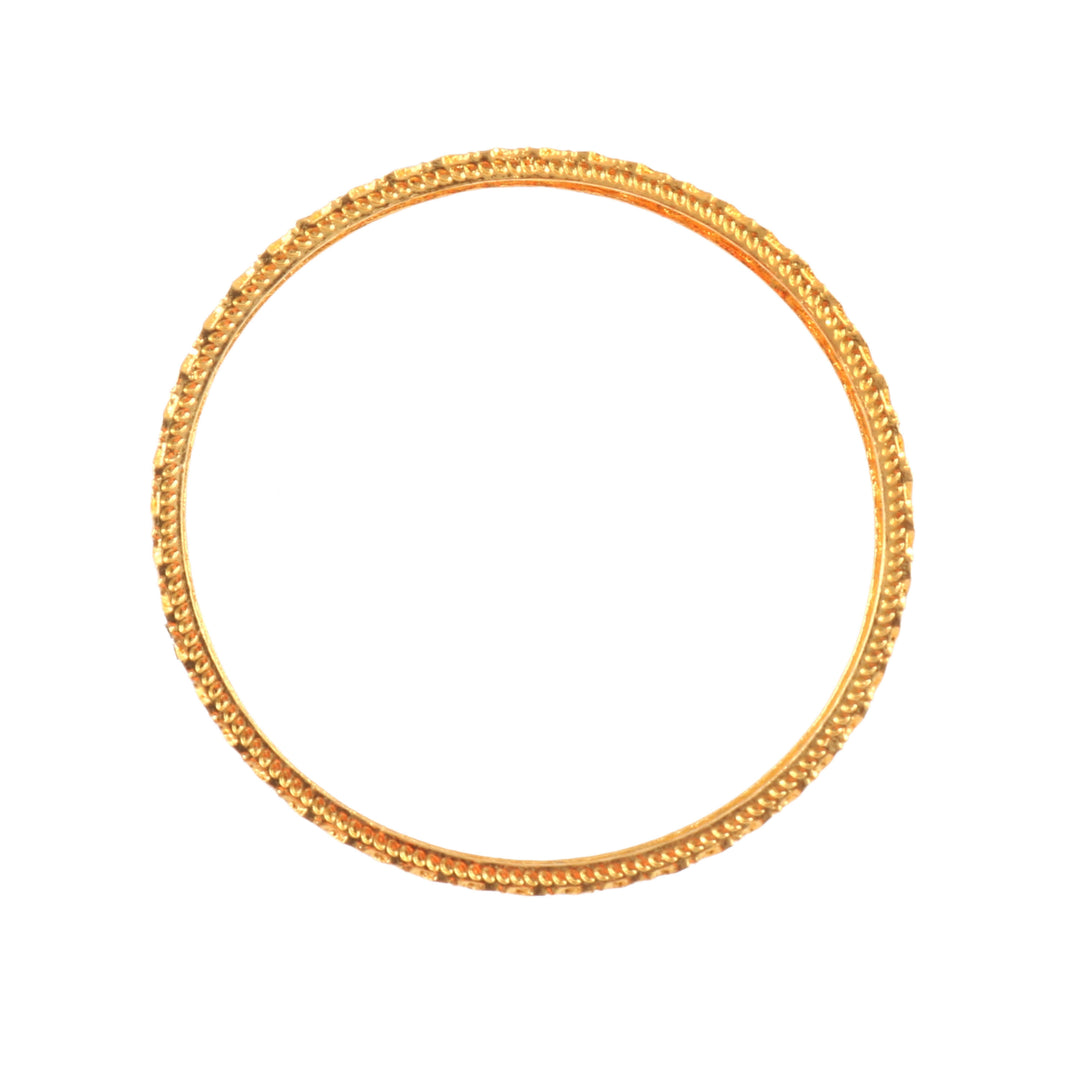 Set Of 2 Gold-Plated & Silver-Plated Intricate Design Bangles