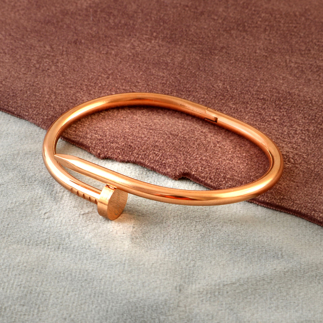 Rose Gold-Plated Stainless Steel Cuff Bracelet