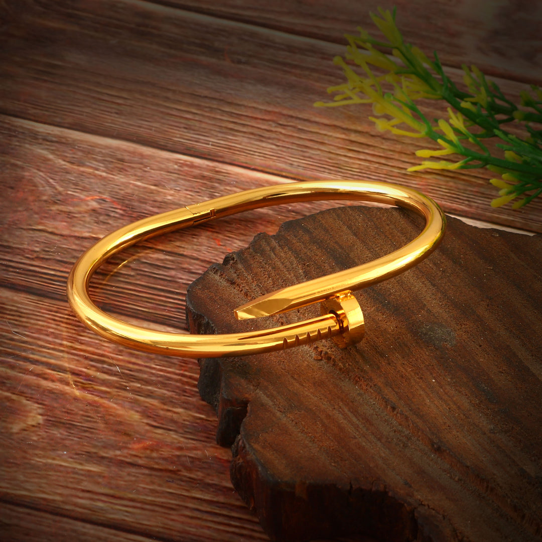 Rose Gold-Plated Stainless Steel Cuff Bracelet