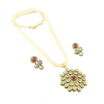 Load image into Gallery viewer, Gold-Plated Kundan Studded &amp; Pearl Beaded Jewellery Set
